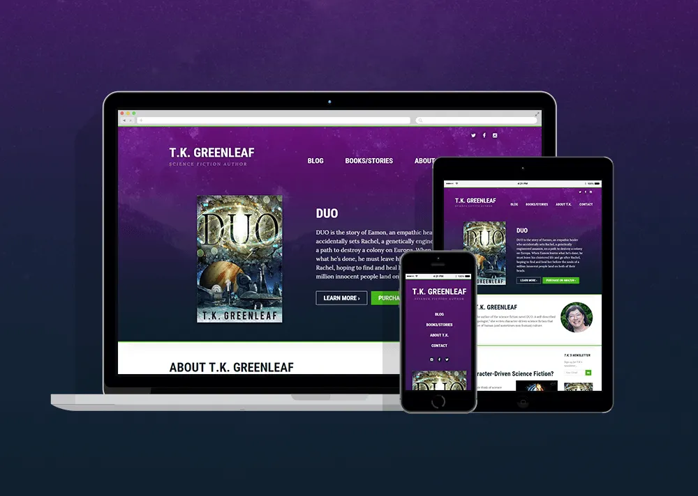 T.K. Greenleaf website, designed by Graticle
