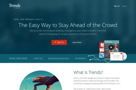 Trends Magazine website, designed by Graticle
