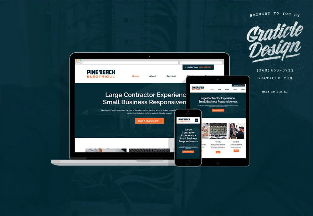Pine Beach Electric website, designed by Graticle