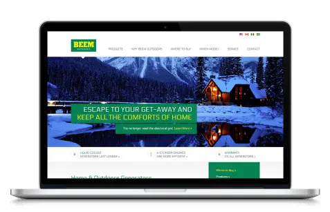 Beem Outdoors Website website, designed by Graticle