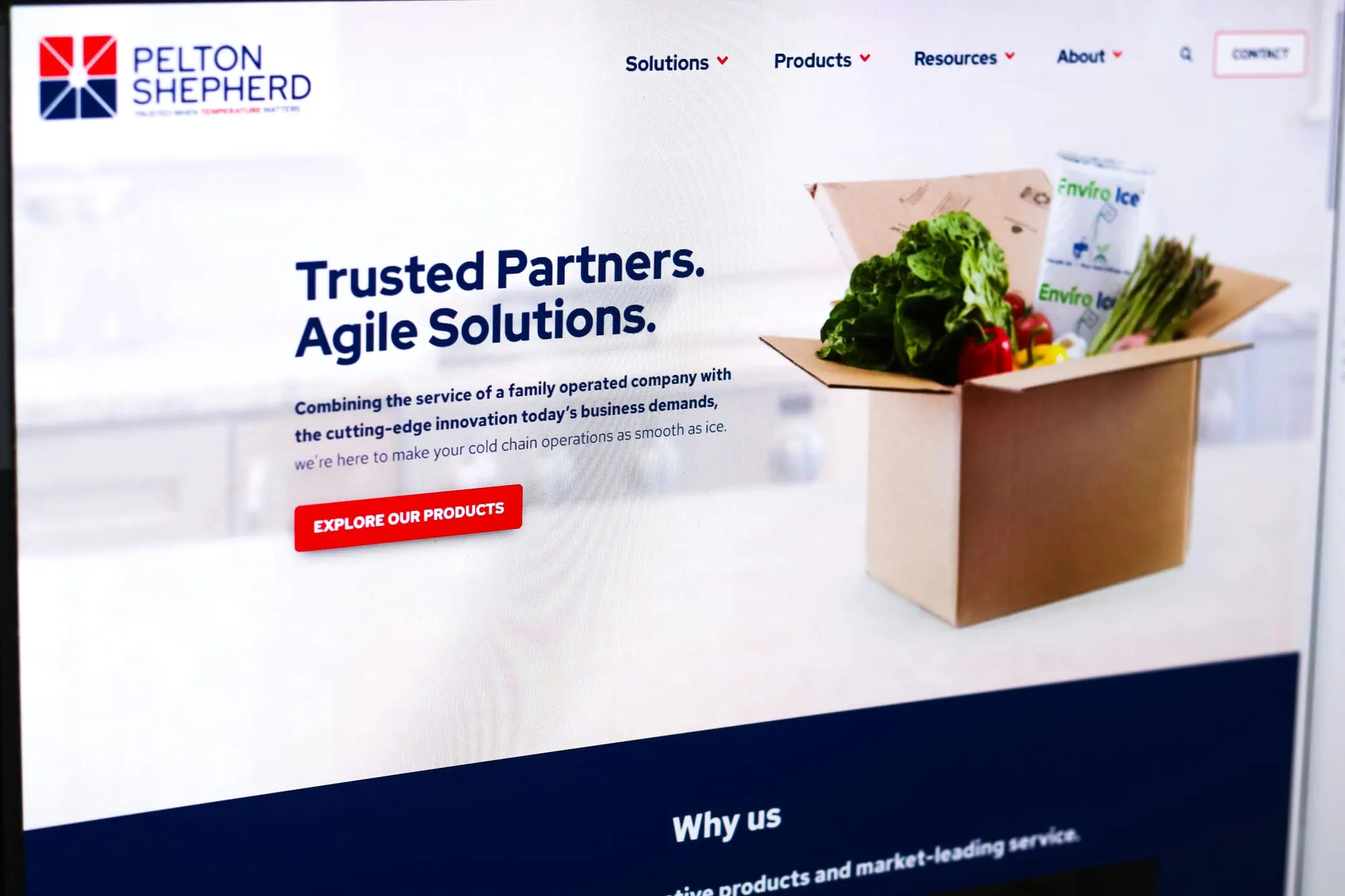 Cold storage products web design