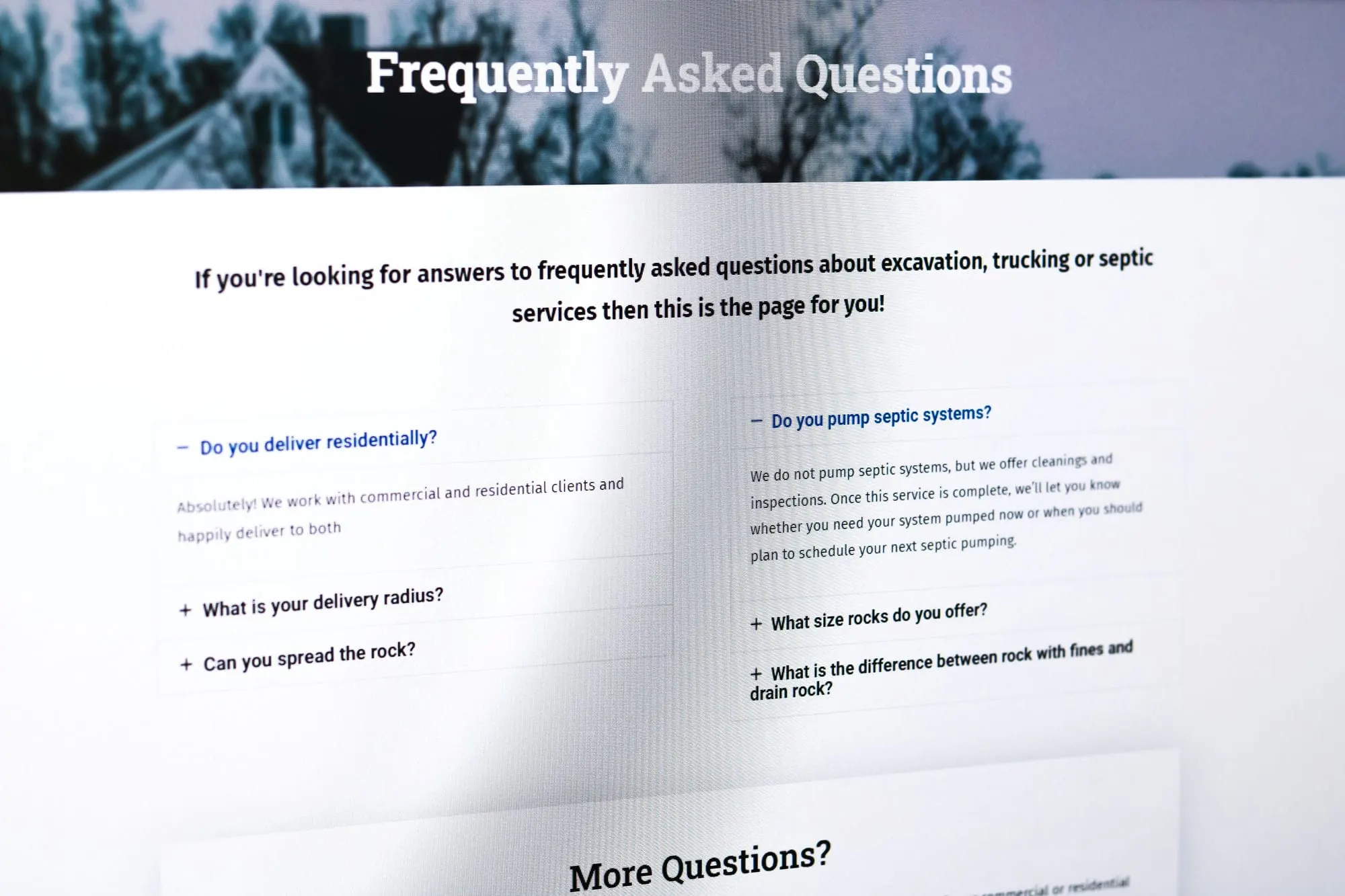 Faq page website design