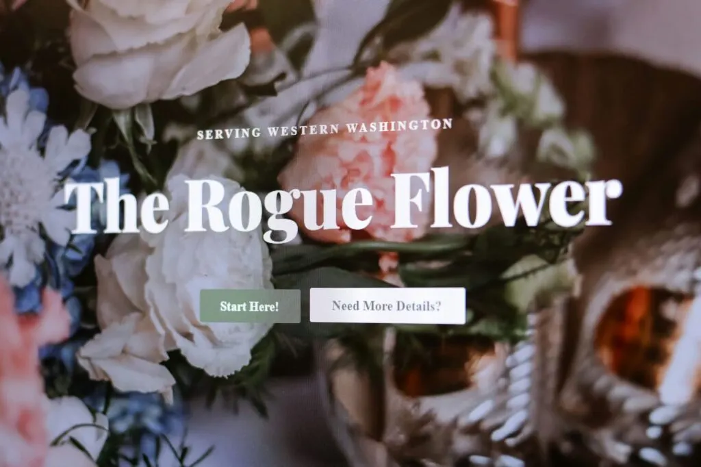 The Rogue Flower website, designed by Graticle