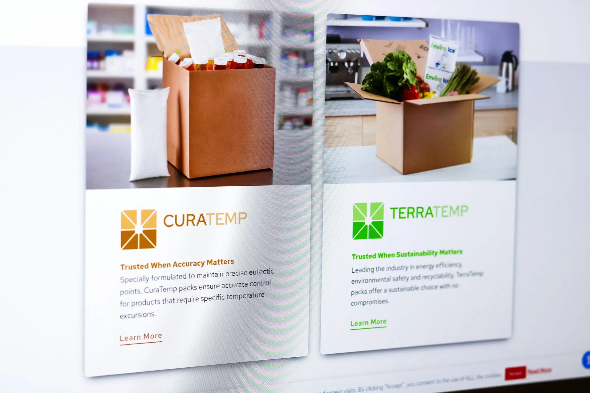 Products page design