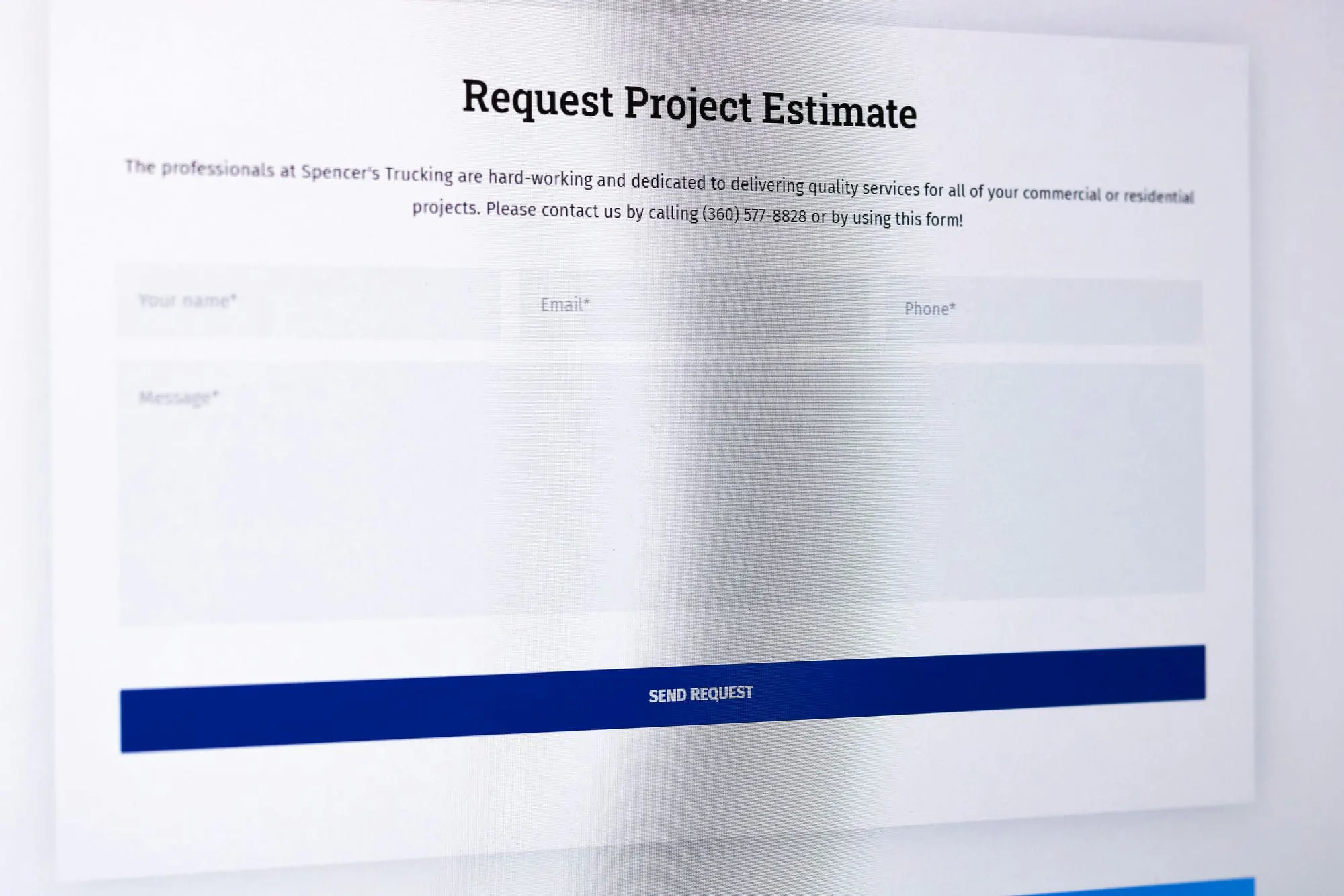 Project estimate cta form