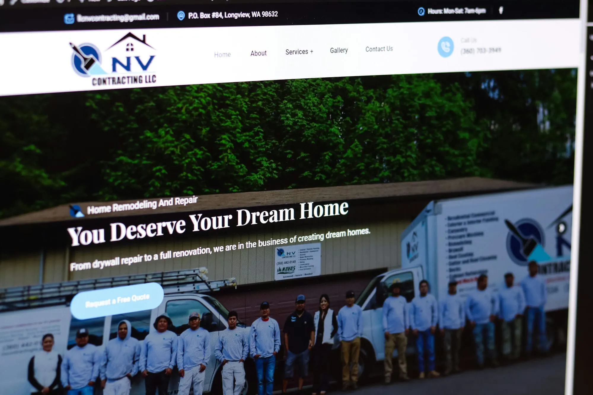 Remodeling company longview wa website designer