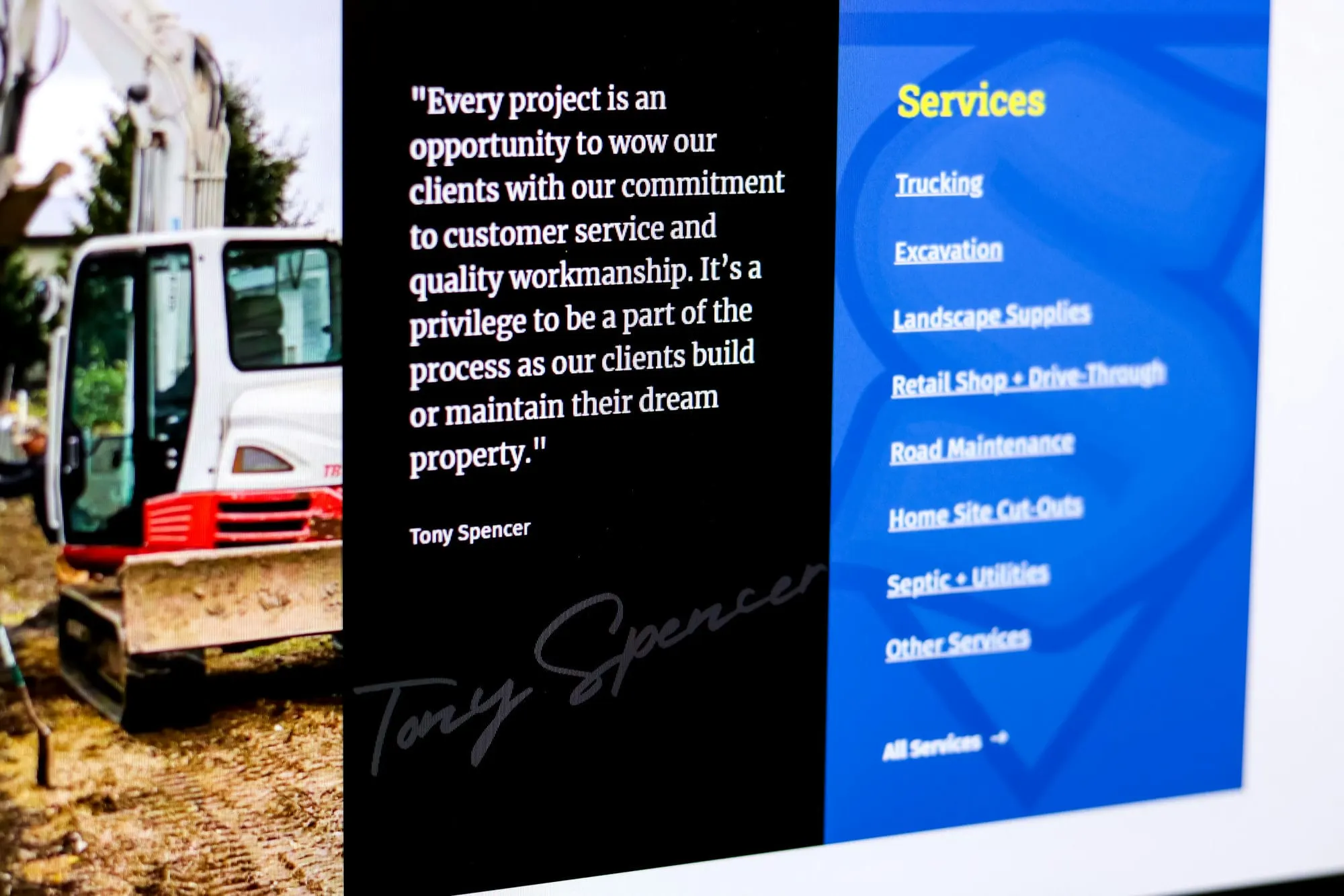 Spencers trucking website design