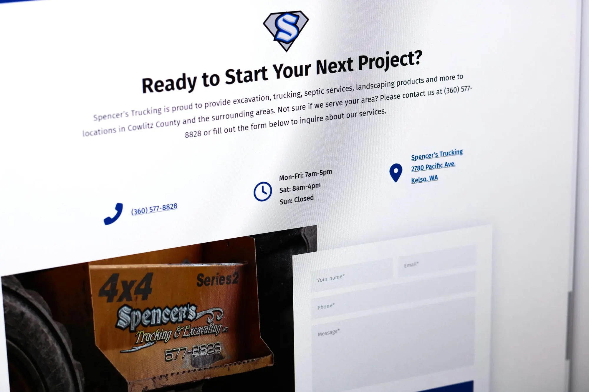Spencers trucking website designer