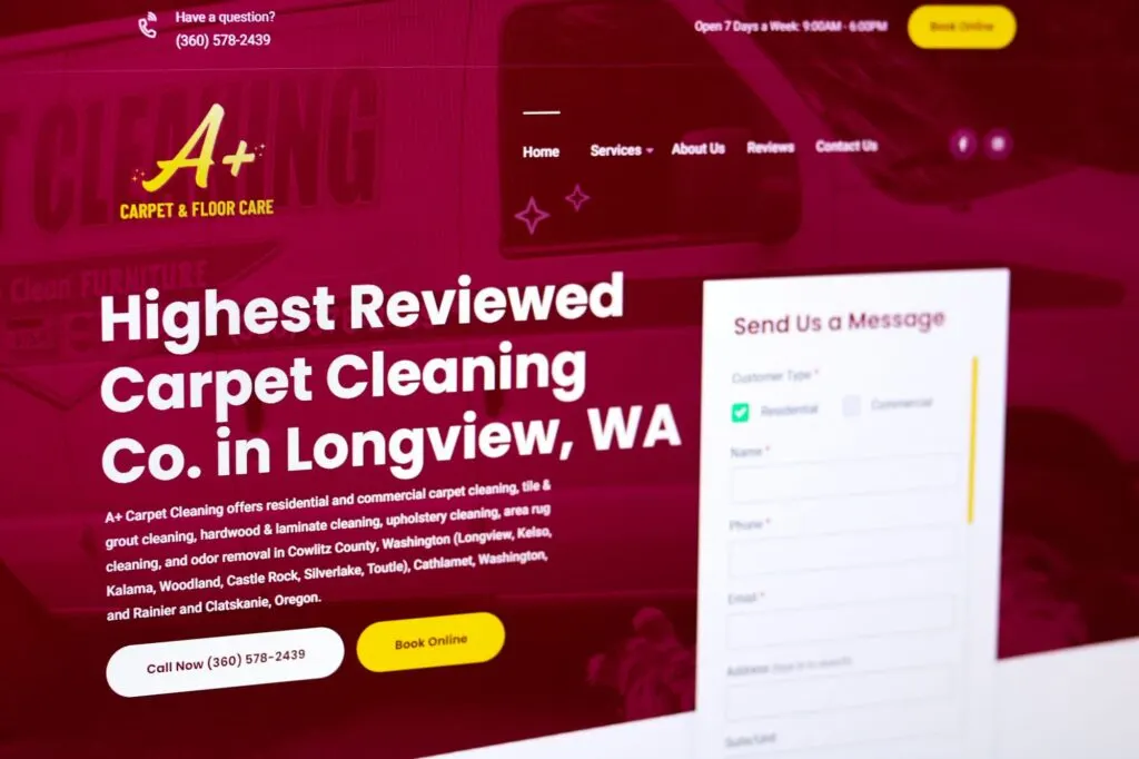 A+ Carpet Cleaning website, designed by Graticle