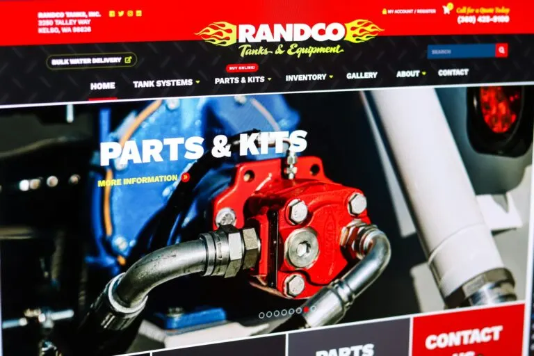 Randco Tanks website designed by Graticle