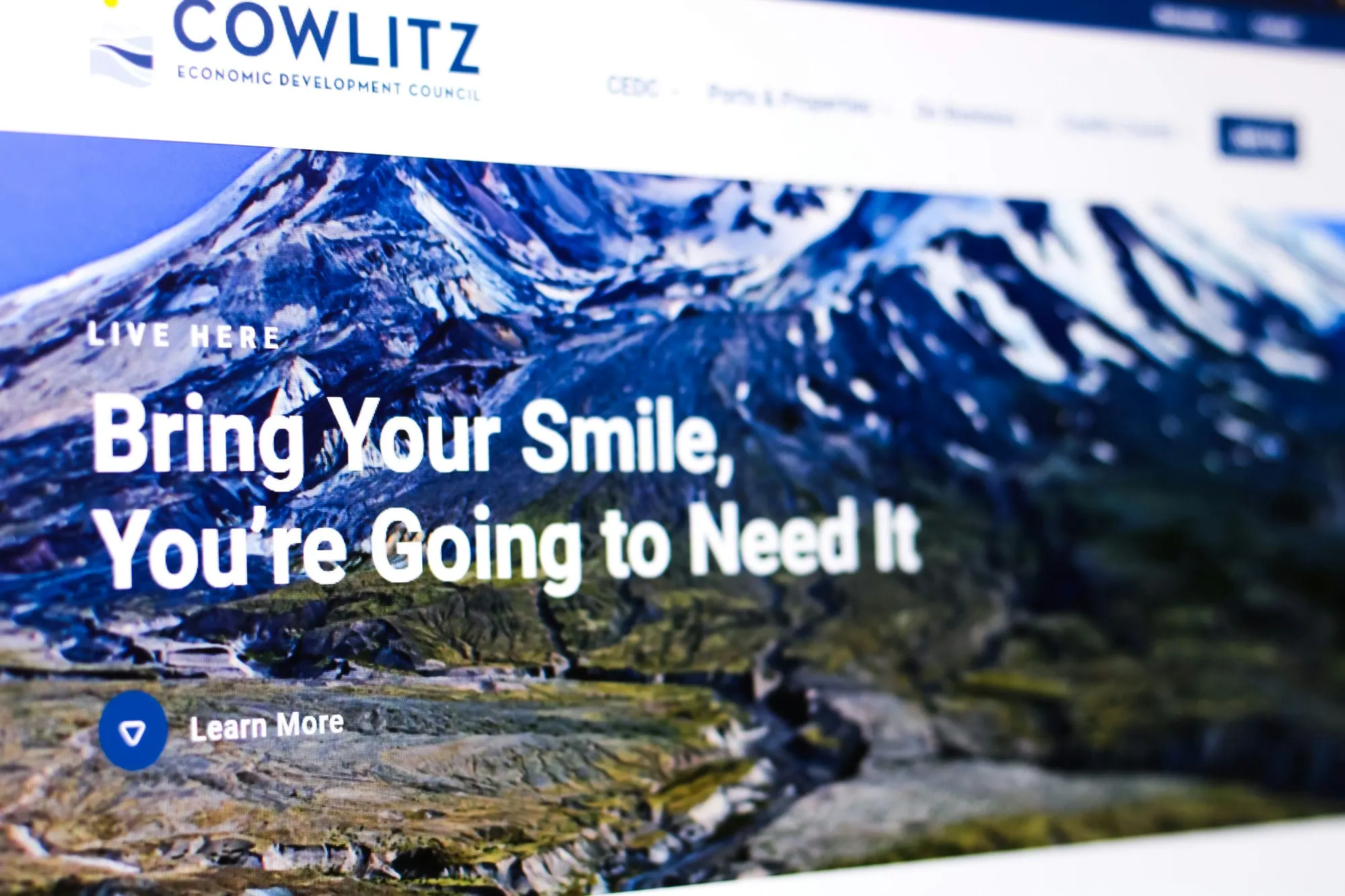 Cowlitz Economic Development Council website designed by Graticle
