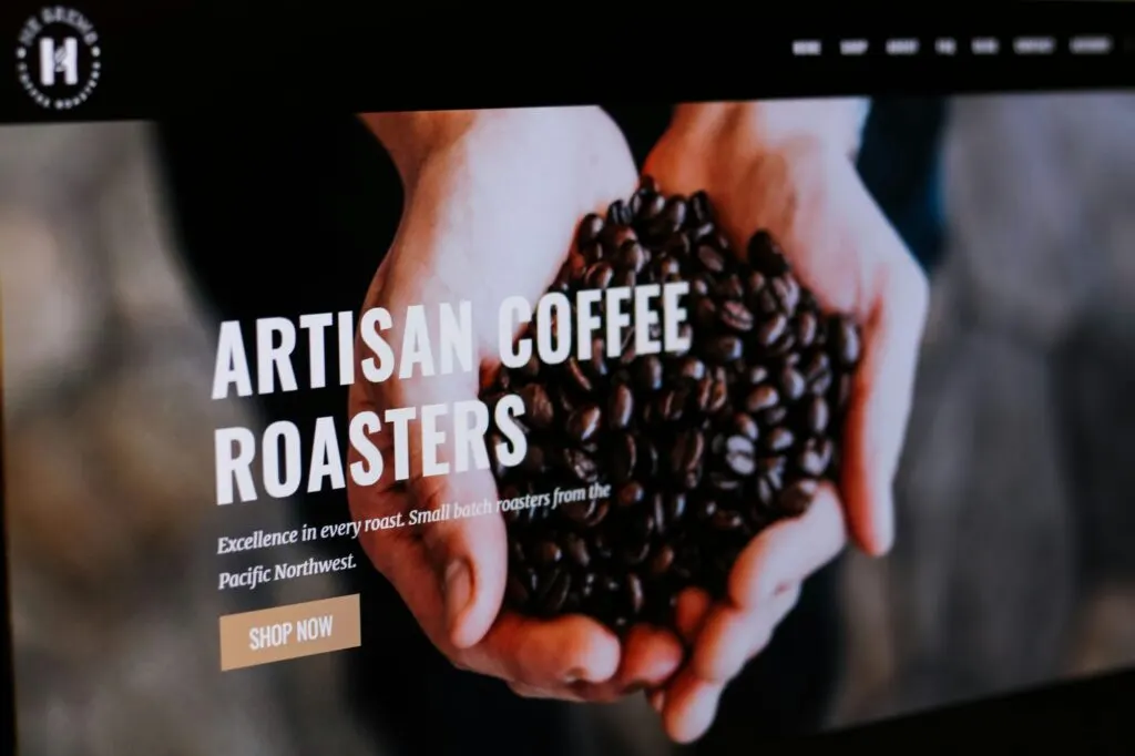 He Brews Coffee Roasters website, designed by Graticle