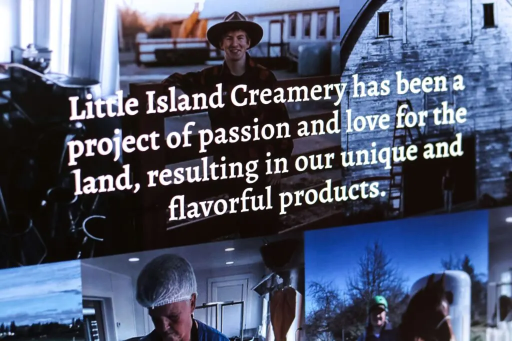 Little Island Creamery website, designed by Graticle