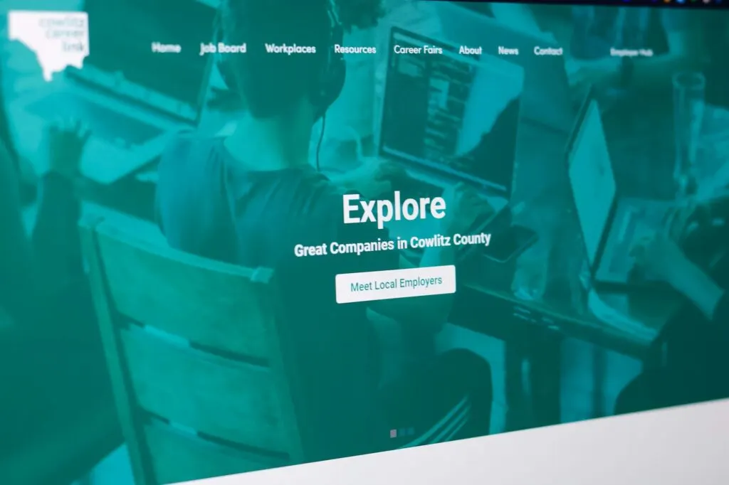 Cowlitz Career Link website, designed by Graticle