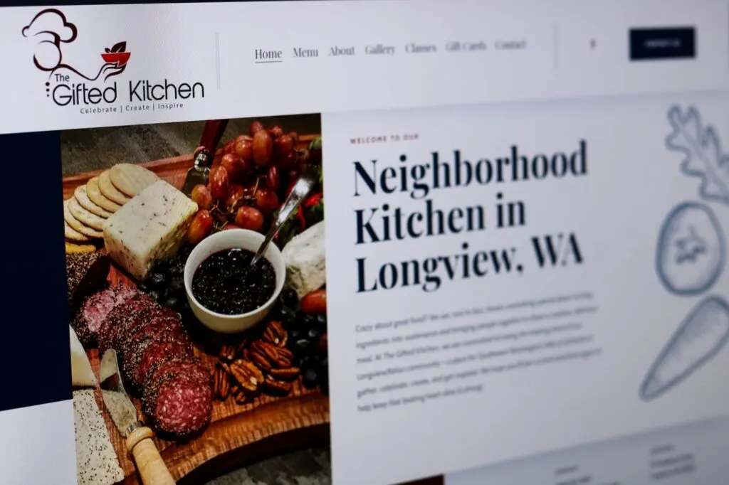 The Gifted Kitchen website, designed by Graticle