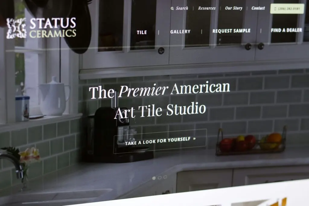 Status Ceramics website, designed by Graticle
