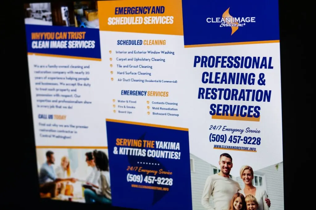 Clean Image Services Brochure (print), designed by Graticle