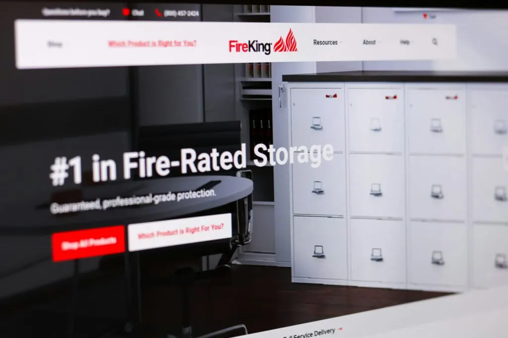 FireKing website, designed by Graticle