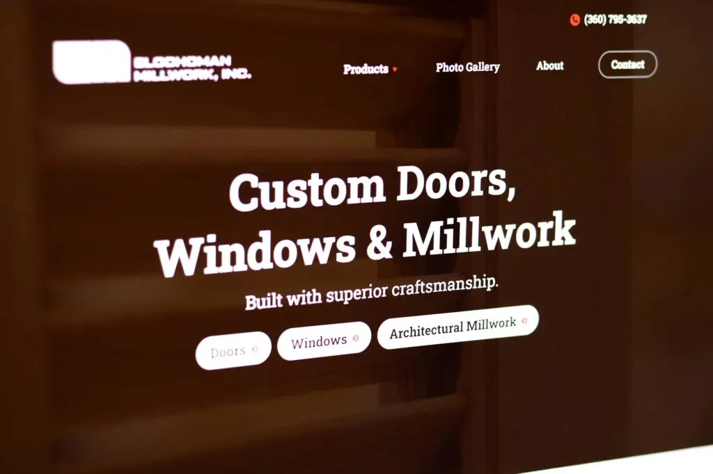 Elochoman Millwork website, designed by Graticle