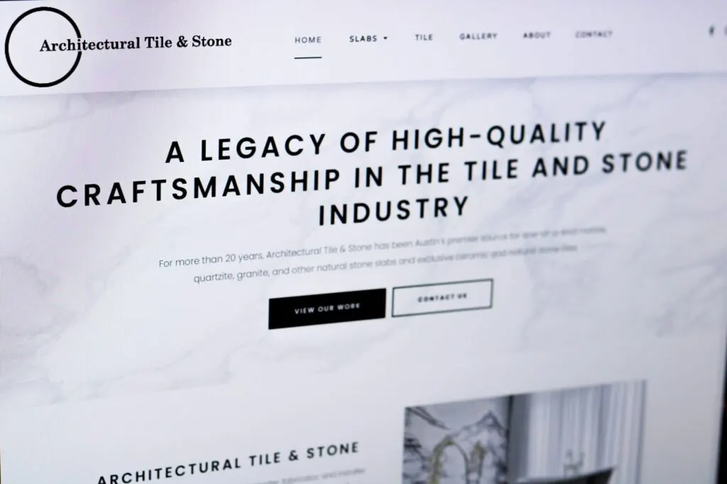 Architectural Tile & Stone website, designed by Graticle