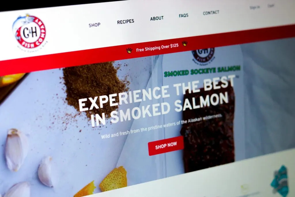 C&H Fish Company website, designed by Graticle
