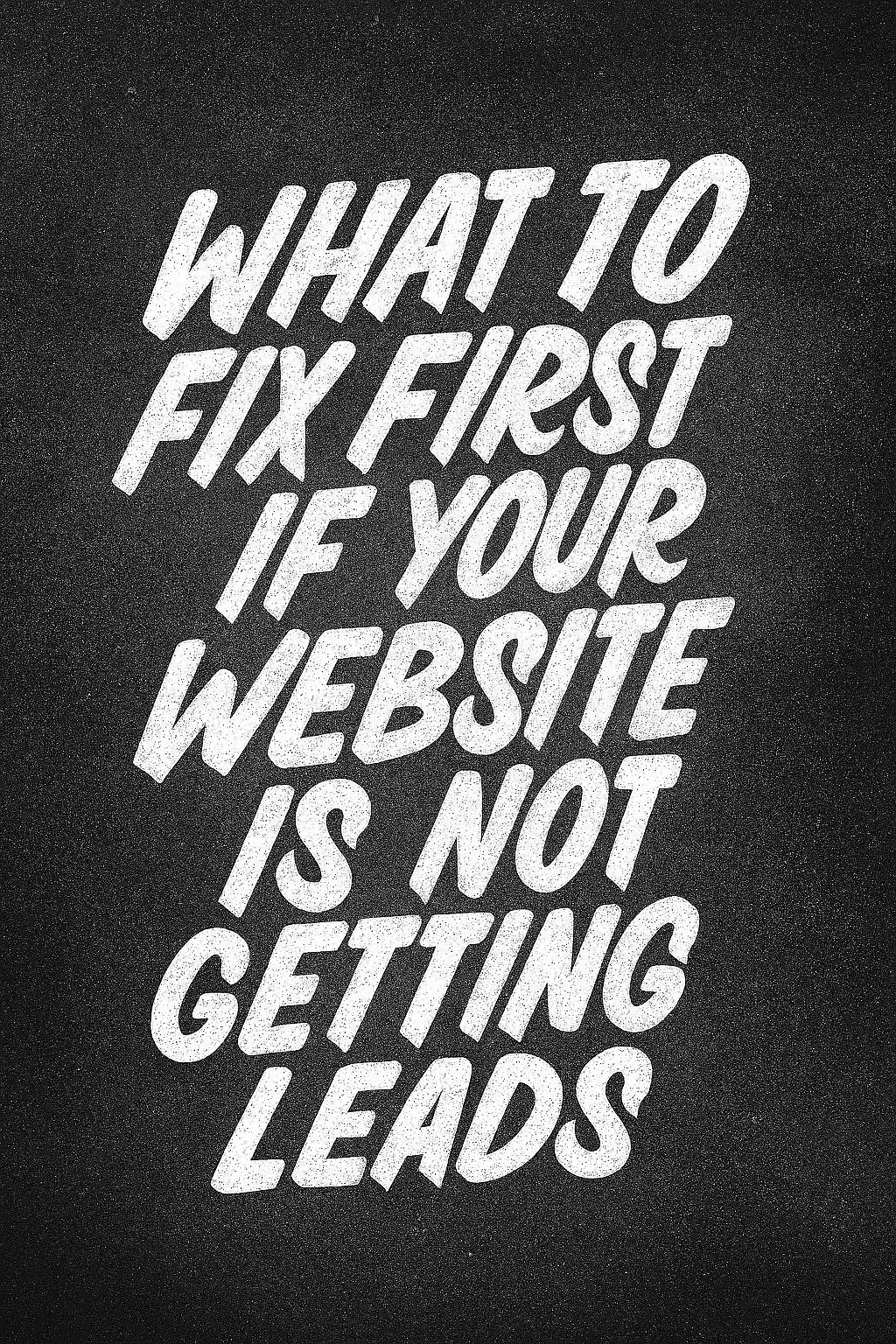What to Fix First if Your Website Is Not Getting Leads