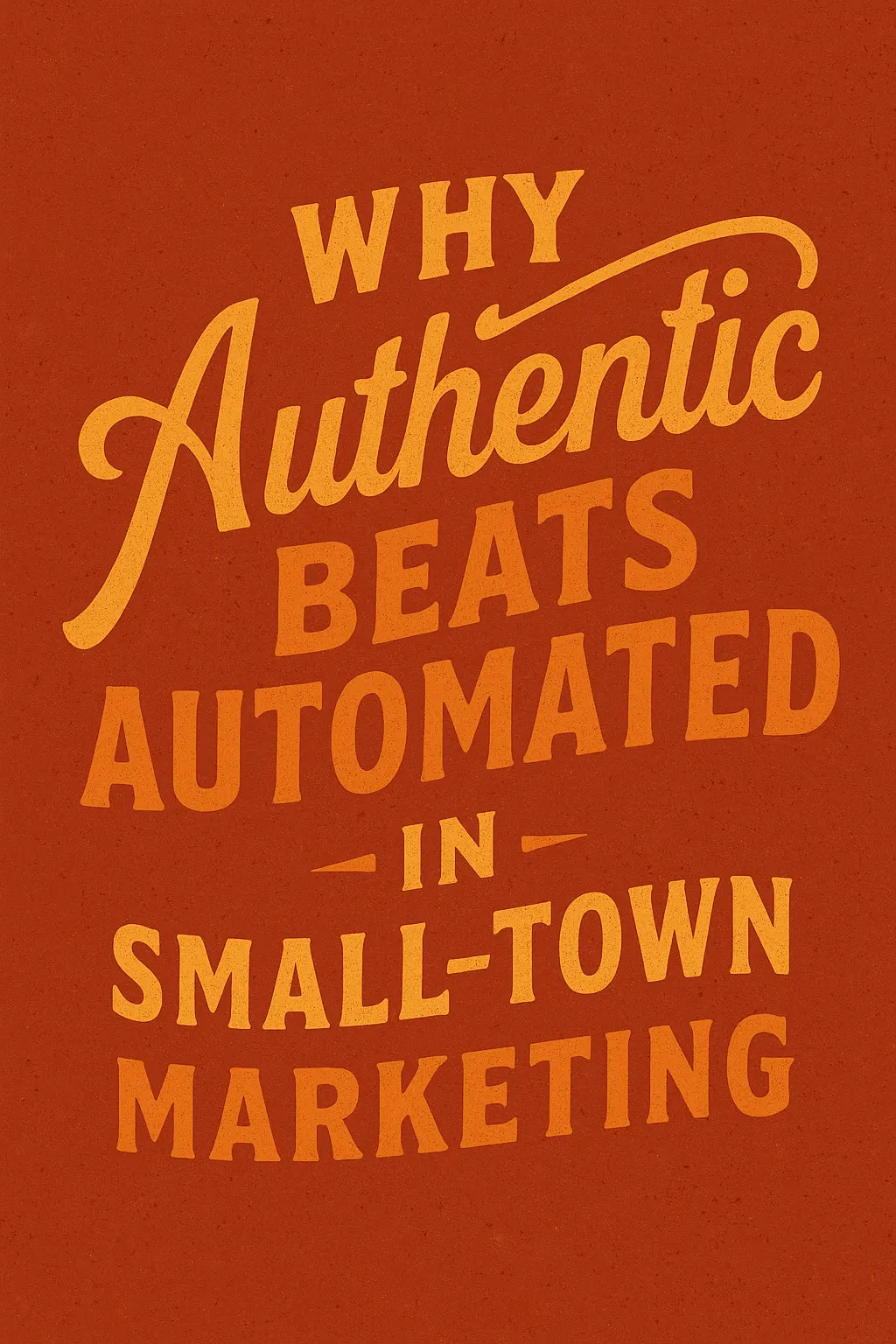 Why Authentic Beats Automated in Small Town Marketing
